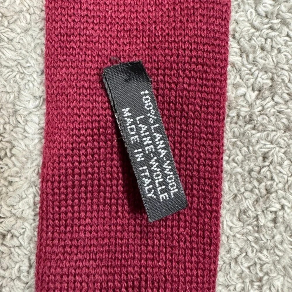 Jack Spade New York Mens Knit Tie Burgundy 100% Wool Made in Italy Square End